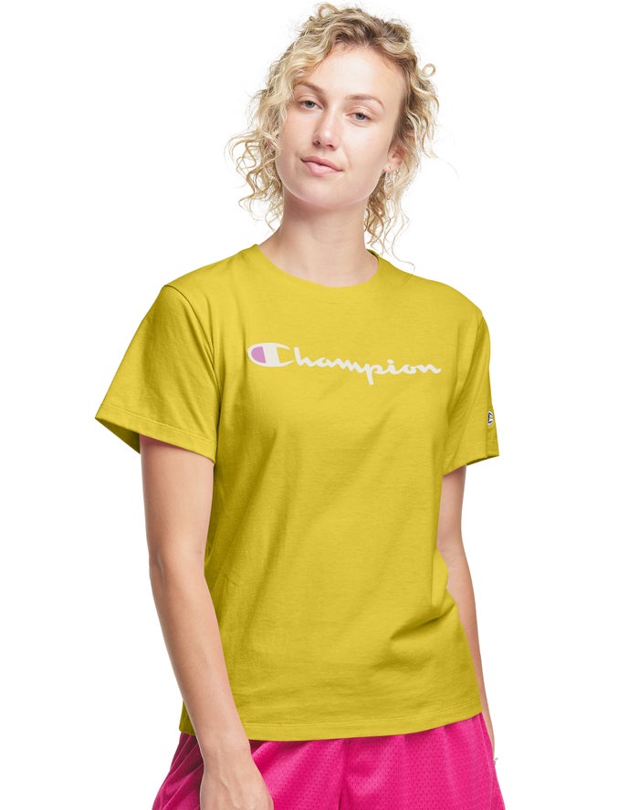 Champion Womens T-Shirt NZ - Classic Yellow ( 3587-PMSYO )